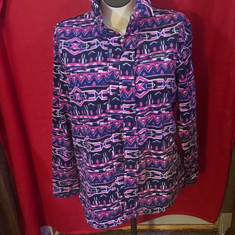 Columbia Multicolor Geometric Fleece Jacket